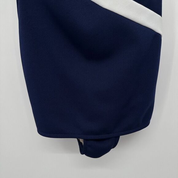 Vintage 60s Swimsuit Size 12 Front Skirt‎ Union Label One Piece Blue White USA - Picture 13 of 14